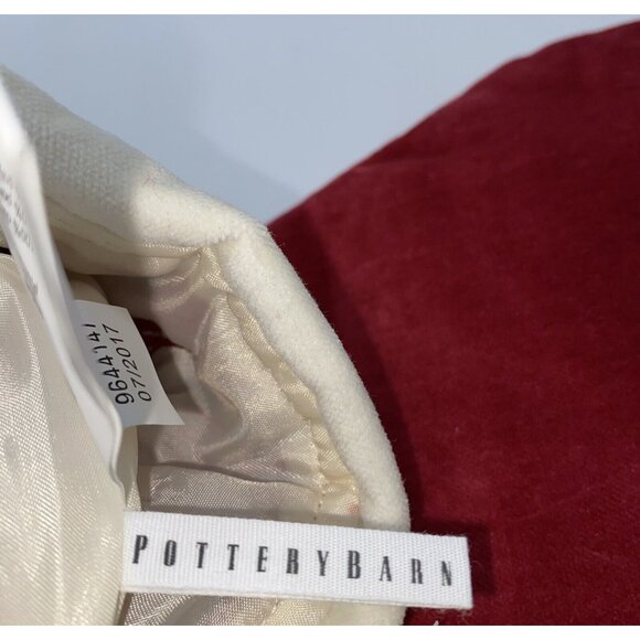 Pottery Barn Noba Christmas Holiday Stocking Monogrammed Velvet Red Cream 19 in - Picture 6 of 9